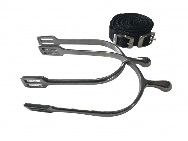 ARBO-INOX ® Sporen Dornsporen von QHP Edelstahl f. Damen m. Sporenriemen ARBO-INOX® Größe - 20mm