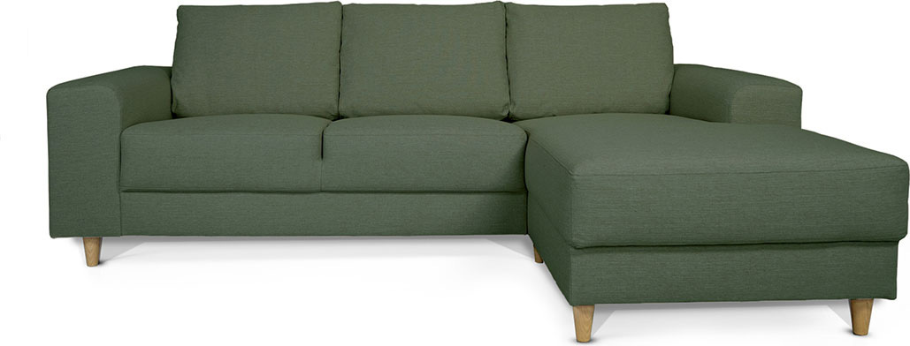 ebuy24 Nordic Sofa mit Chaiselong rechts gewendet grün. 65-44303