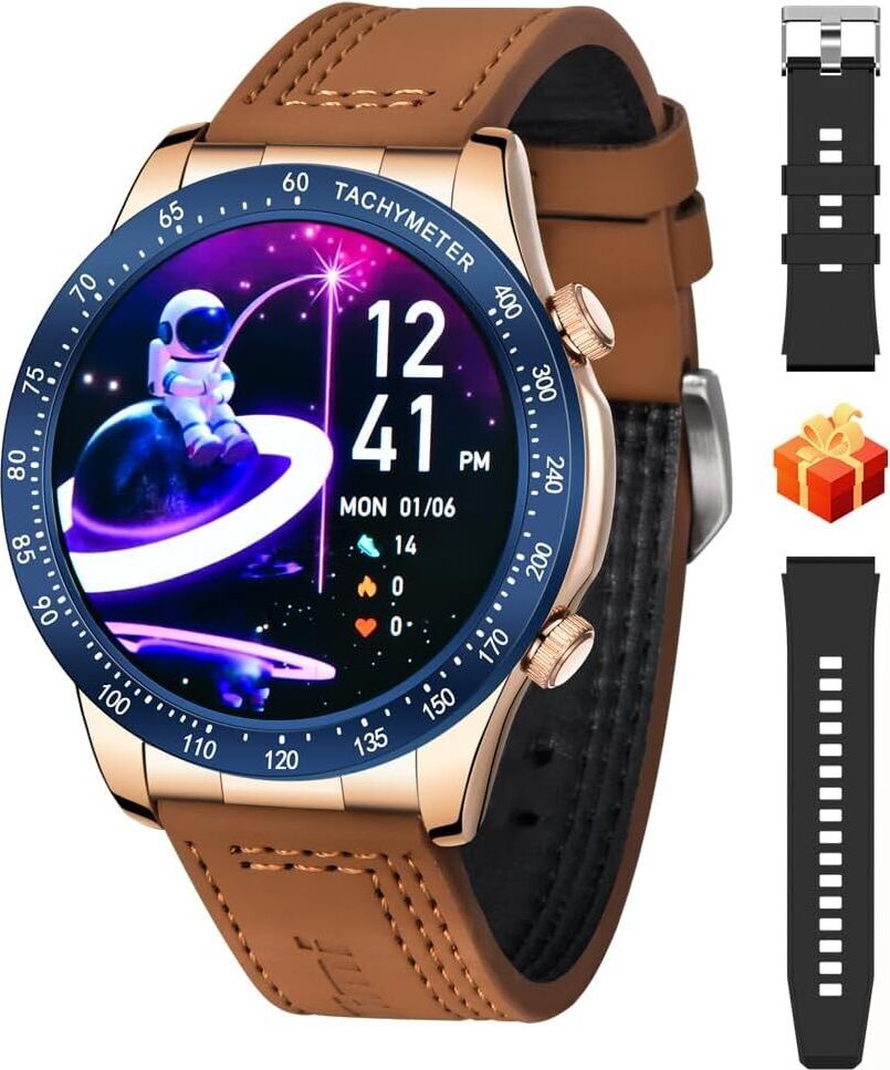 Smartwatch Muži 1,43 palca AMOLED Hovor Bluetooth Fitness Tracker IP68 Vodotesný Monitor srdcovej frekvencie Monitor spánku Android iOS Šport Smartwath