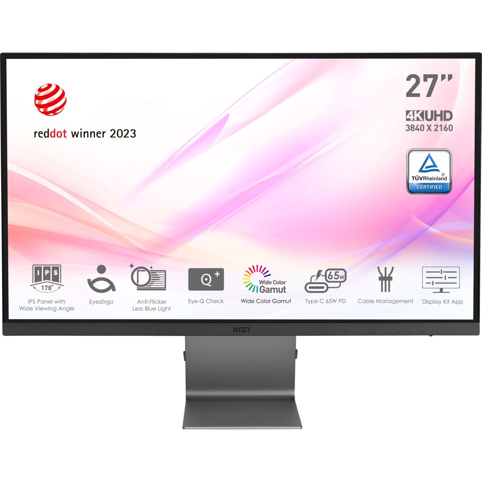 MSI Modern MD271UL, 68,6 cm (27"), 3840 x 2160 px, 4K Ultra HD, 4 ms, Šedá