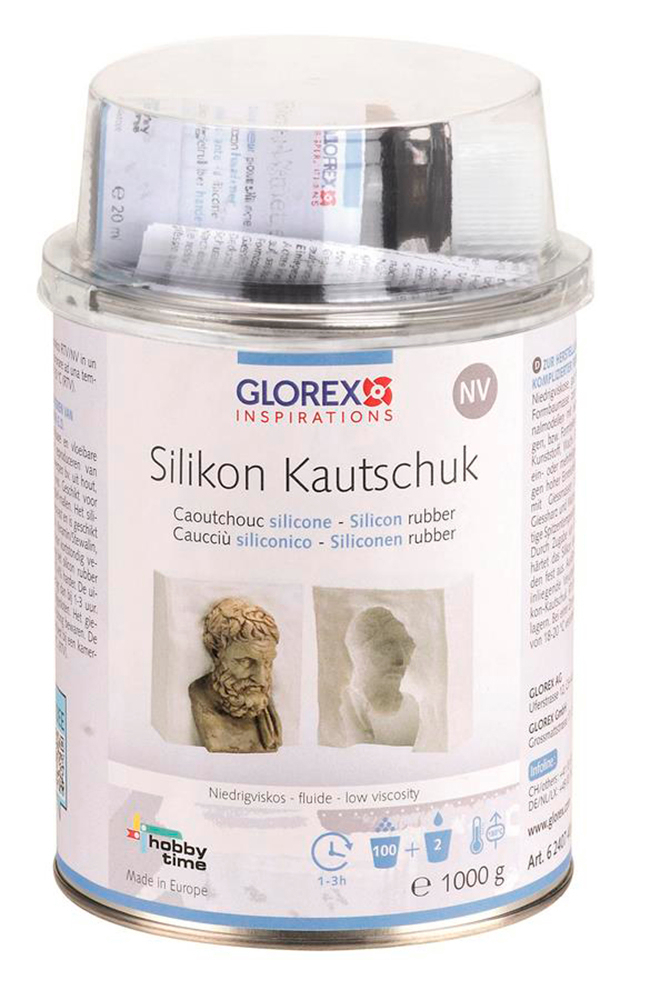 GLOREX Silikon Kautschuk 1000 g Formbaumasse Modelliermasse Abformmasse