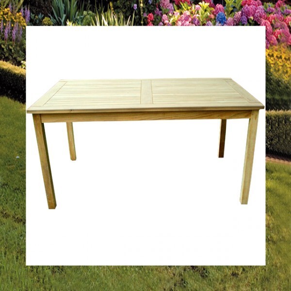 Tisch Gartentisch rechteckig 150 x 90 cm in premium Teakholz Image
