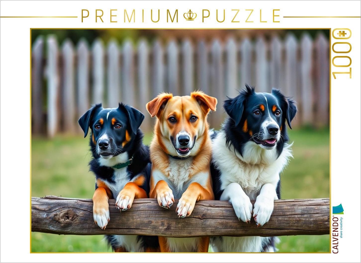 CALVENDO Puzzle Aufpassen am Zaun | 1000 Teile Lege-Größe 64x48cm Foto-Puzzle für glückliche Stunden