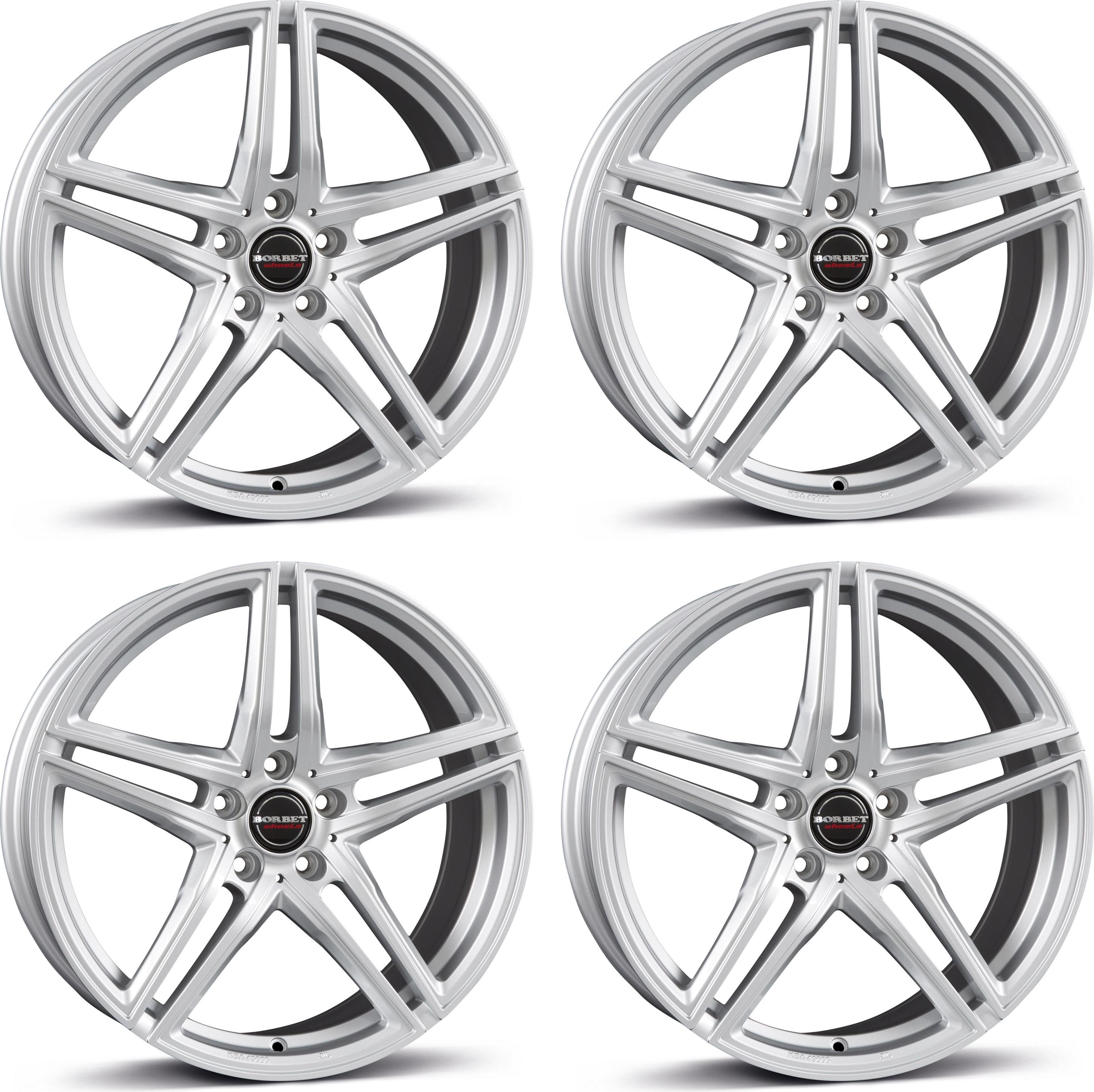 4 Borbet Felgen XR 7.5x17 ET45 5x112 SIL für Ssangyong Korando 5x112 SIL für Ssangyong Korando Aluräder 4-XR 75745112566,6BS/T