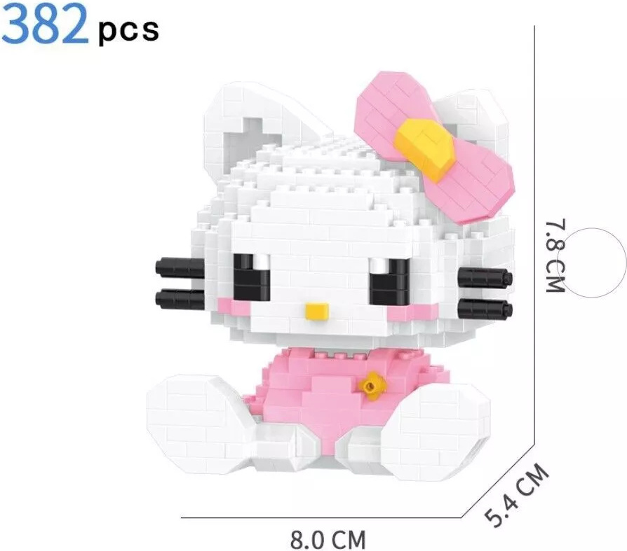 Pink Peachy Mini Bausteine Hellokitty Katze Modellbau Klemmbausteine Kawaii