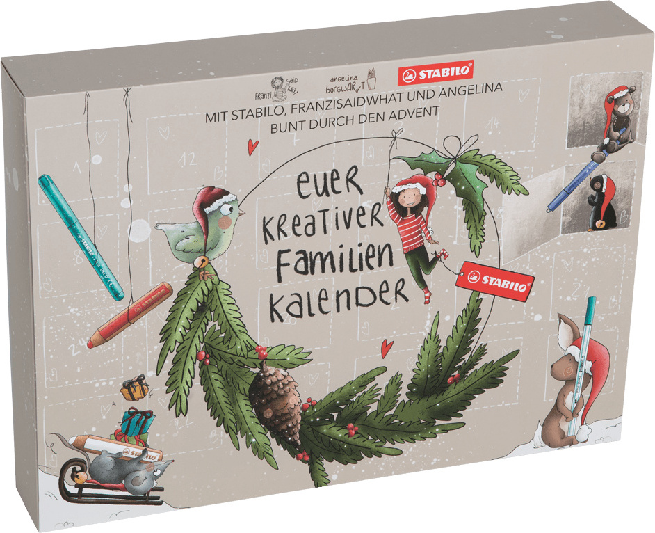 STABILO Kreativer Adventskalender Familienkalender - mit über 50 STABILO-Produkten ON/87-3233