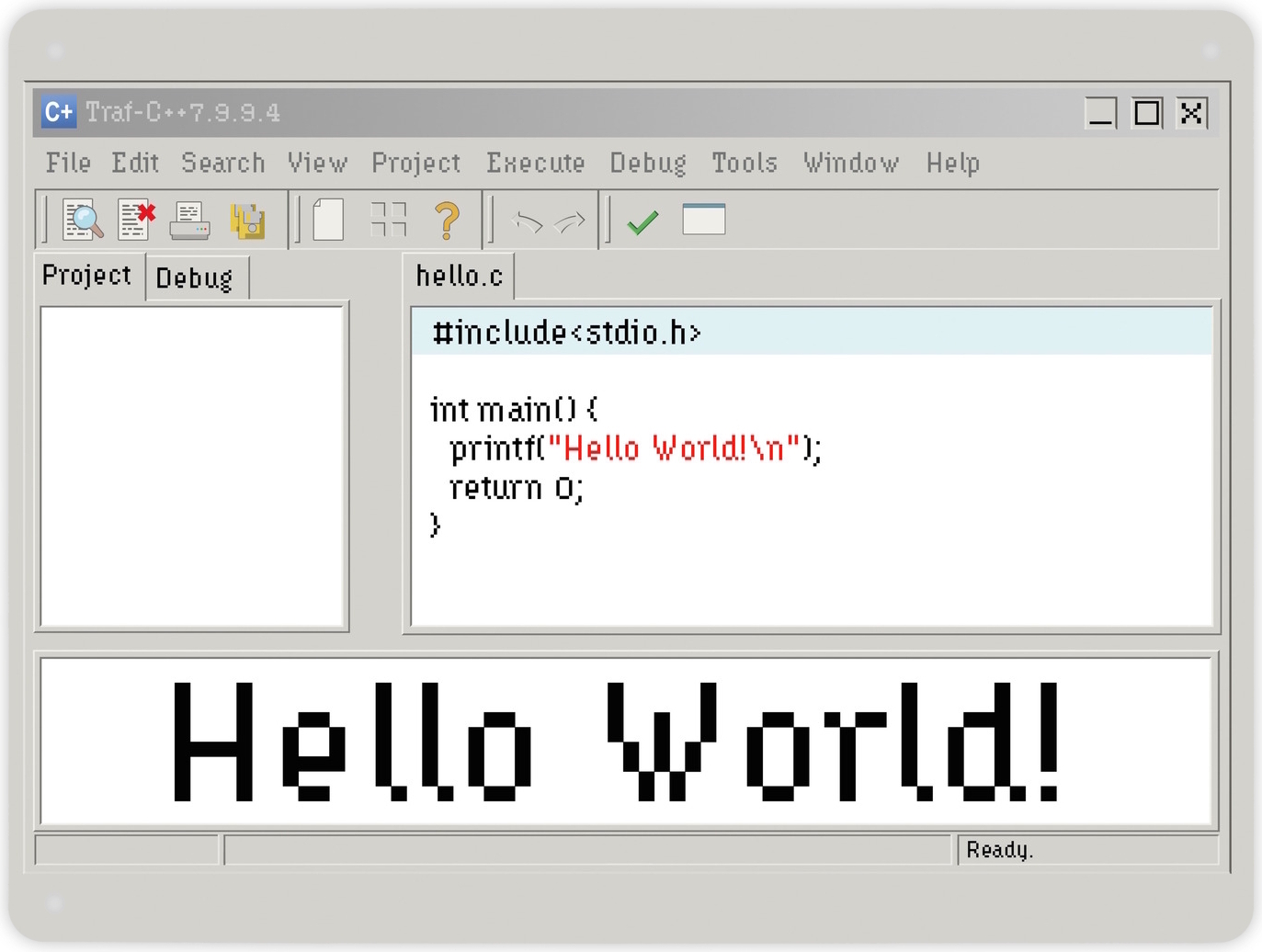 speecheese Hello World witziges Metallschild XL in 21x28 cm für Programmierer mit Quellcode
