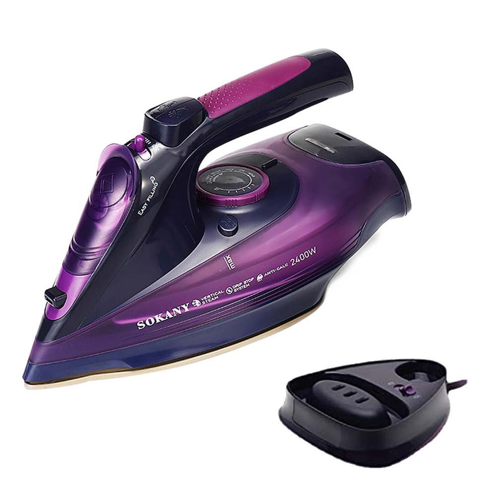 KINSI Reisebügeleisen Reise-Dampfbügeleisen, Antihaft-Bügelsohle, 2400W, drahtlos, 360ML, Lila 02-31178929-02