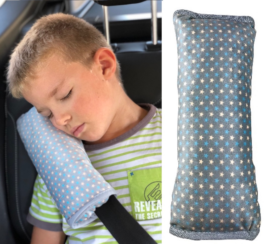 BAMBINIWELT Gurtkissen Gurtpolster Schlafkissen Nackenstütze für Kinder im Auto 