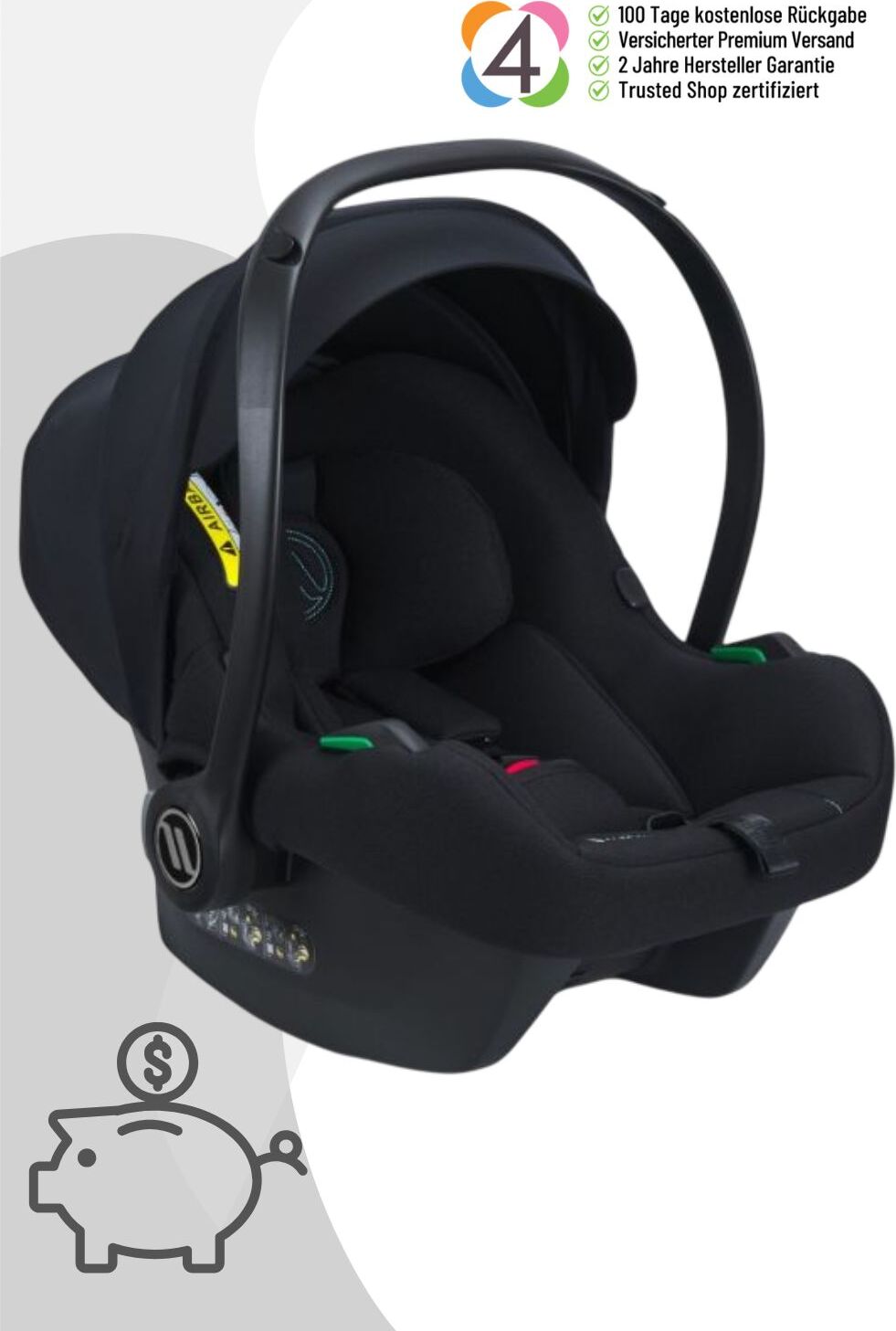 Avionaut Cosmo Smart - Babyschale (0-13 kg), Farbe Kindersitz:Black 0111.00.000975