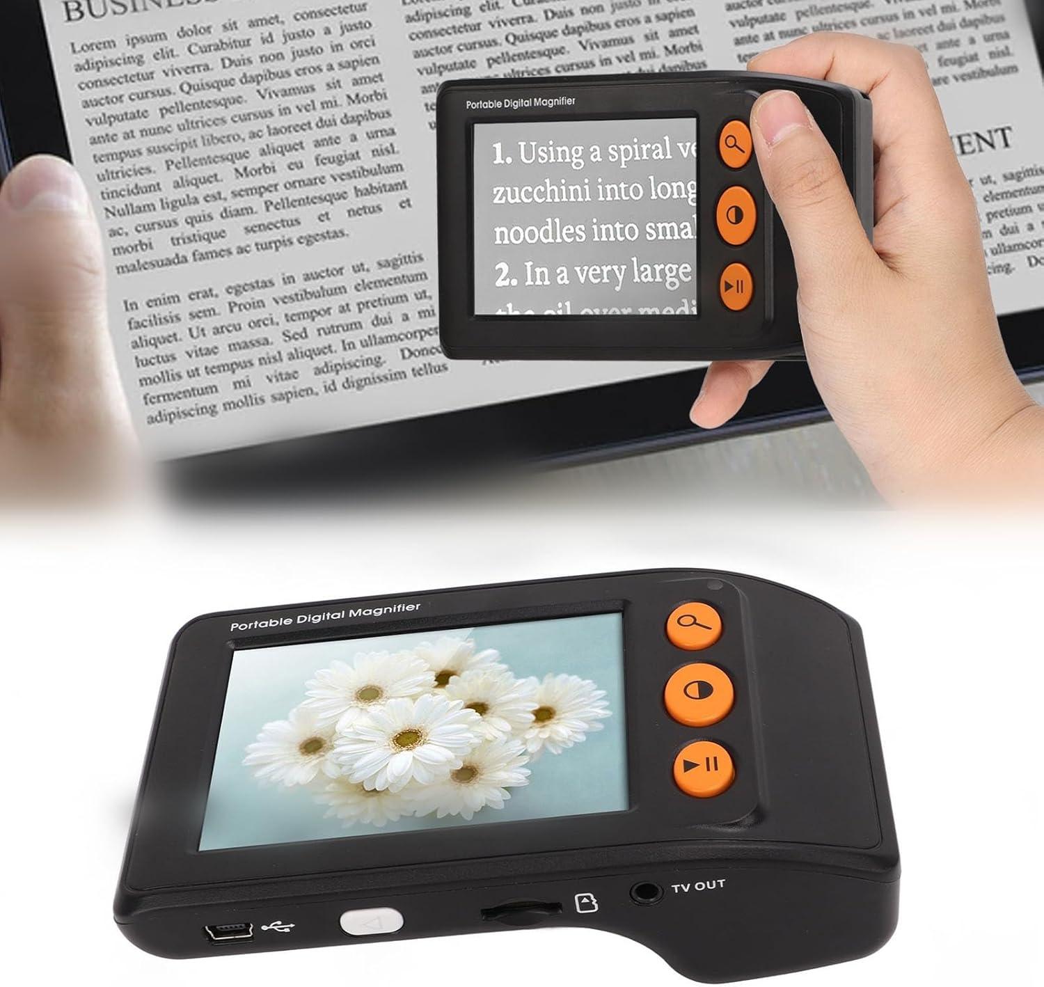 bez marki Video-Lupe 3,5” LCD 2–25x Vergrößerung für Sehbehinderte