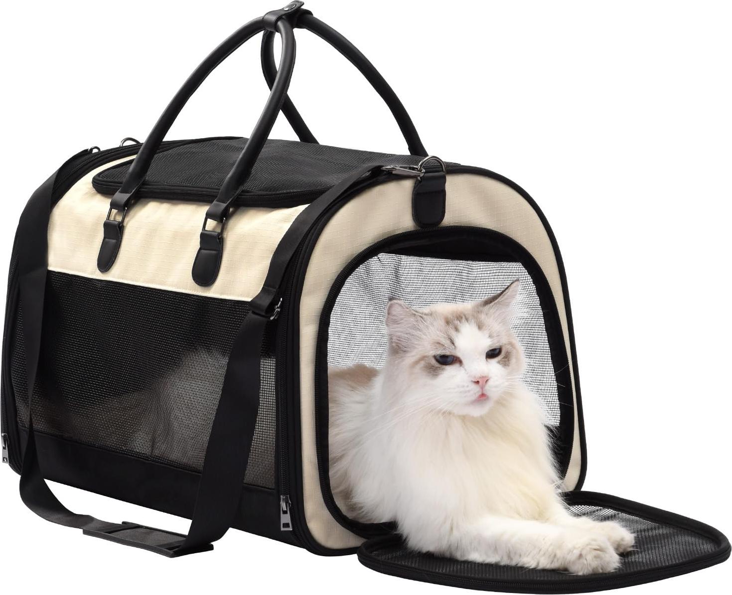 kuny Weiche Katzentragetasche für kleine und mittelgroße Katzen und Welpen bis 6,8 kg, von Fluggesellschaften zugelassene Reisetasche