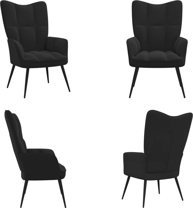vidaXL Relaxsessel Schwarz Samt - Relaxsessel - Sessel - Armsessel - Relaxstuhl HL328079