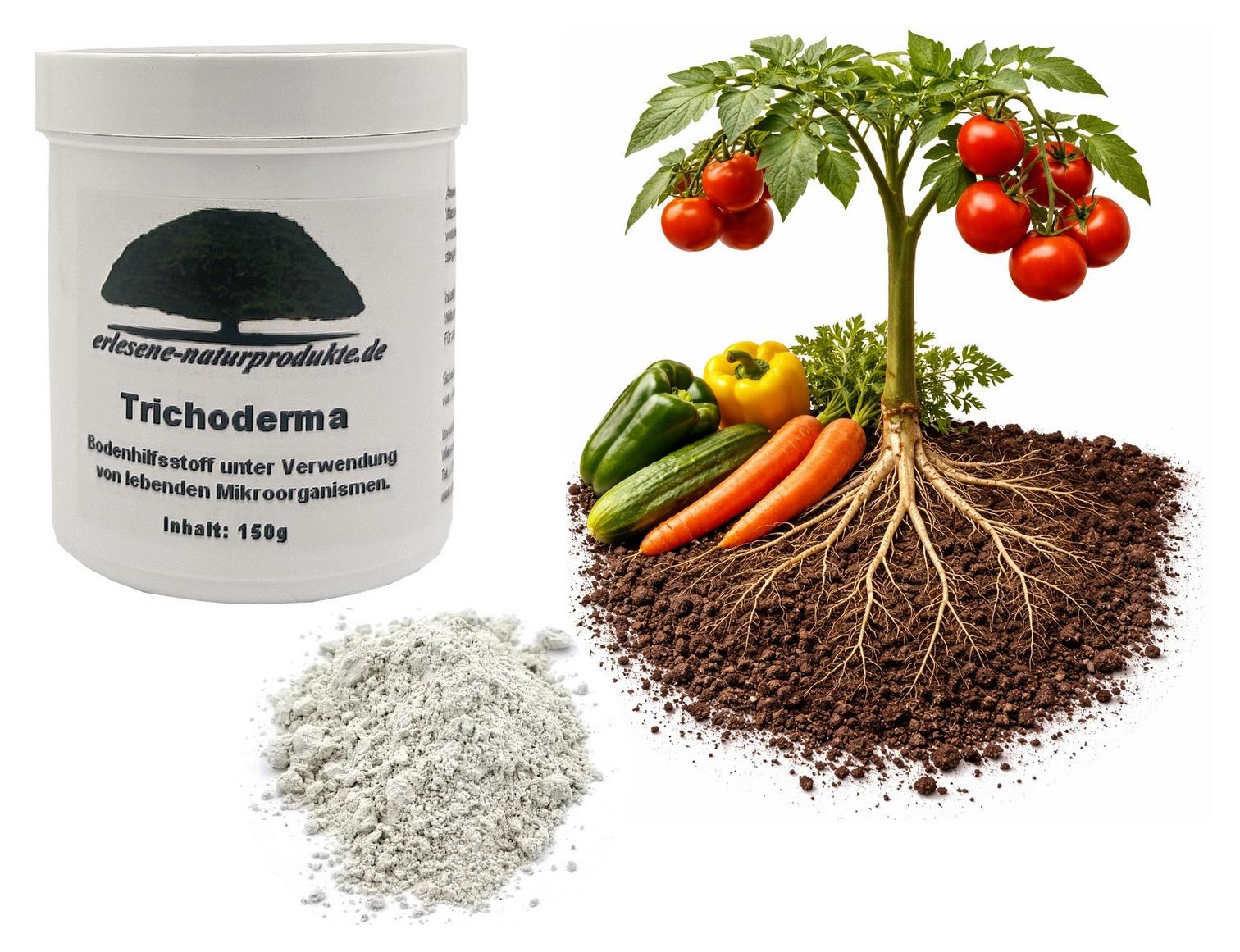 erlesene-naturprodukte GmbH Trichoderma 150g Bodenhilfsstoff unter Verwendung von lebenden Mikroorgansimen/Stimulierung des Pflanzenwachstums und Vitalität der Pflanzen