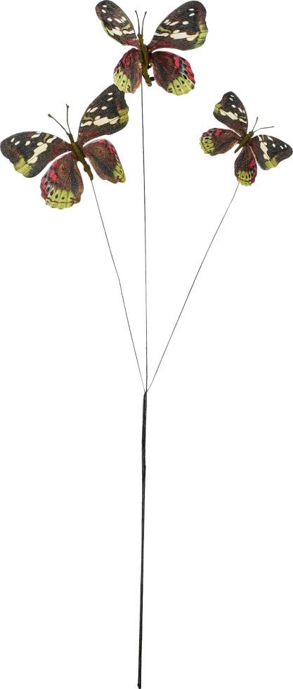 Mica Decorations Zweige mit Schmetterlingen 2 x 60 x 8 cm rot