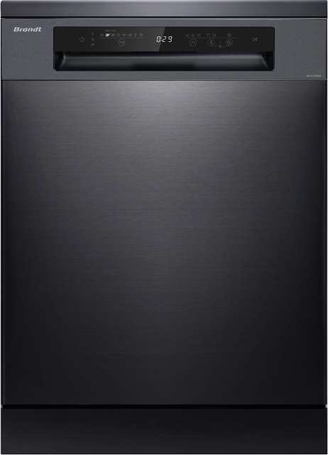 Geschirrspüler, 60 cm breit, 14 maßgedecke, 42 db, schwarz - Brandt BCF422DQD