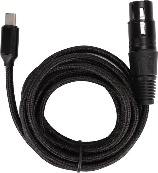 Kábel USB-C na konektor XLR - Nízkošumový mikrofónový kábel typu C - Vhodný pre systém Windows - 3 m.