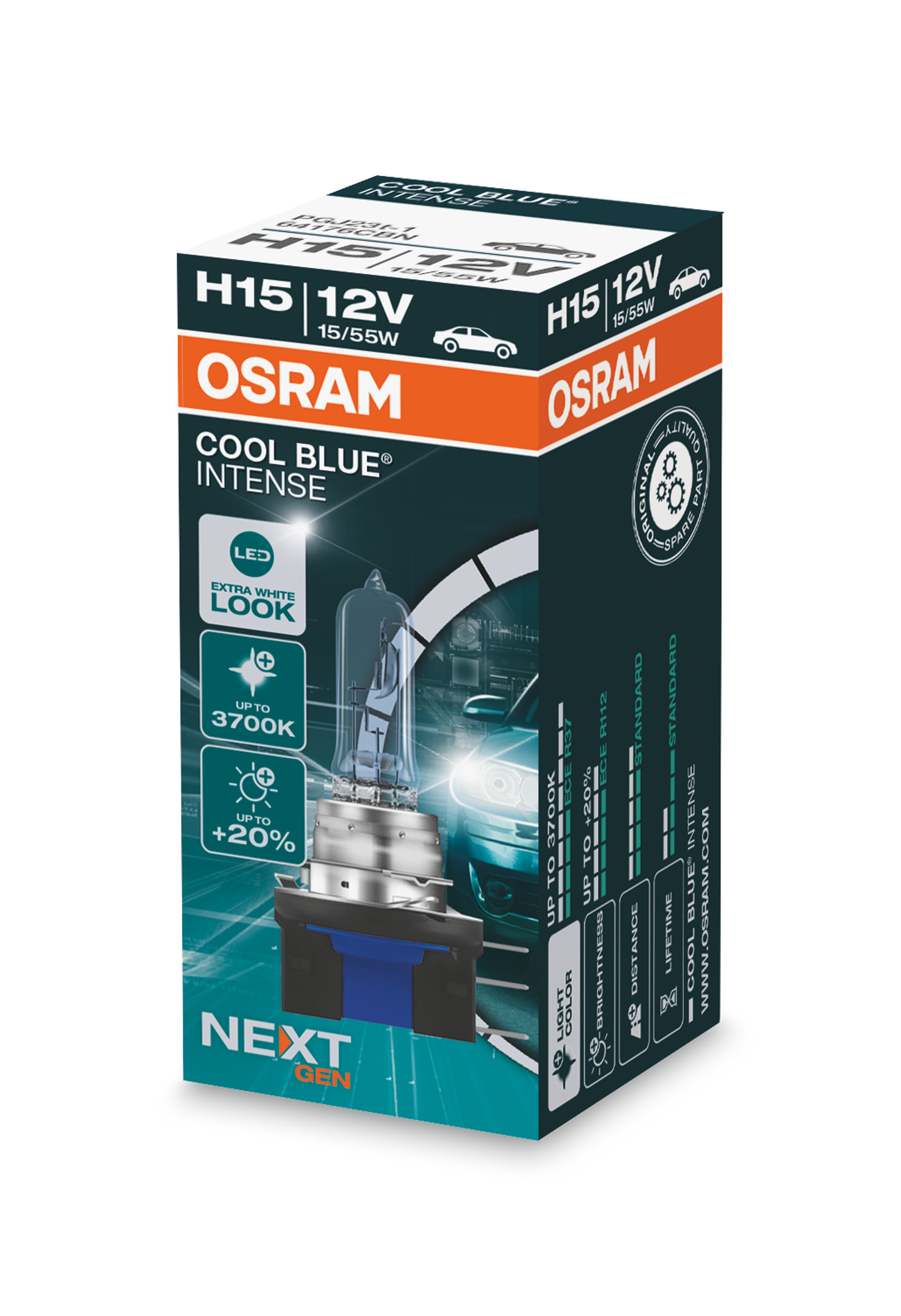 OSRAM H15 12V 55/15W PGJ23t-1 Kühles Blau Intensiv NextGeneration 3700K 1St. 64176CBN