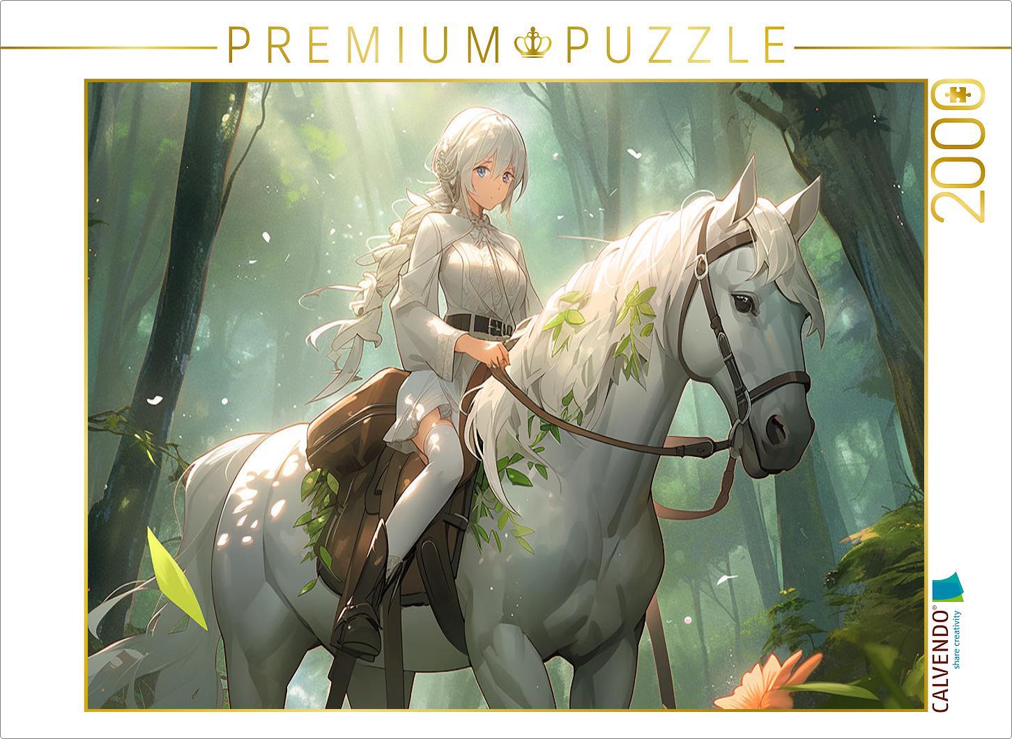 CALVENDO Puzzle Ausritt im Wald | 2000 Teile Lege-Größe 90x67cm Foto-Puzzle für glückliche Stunden