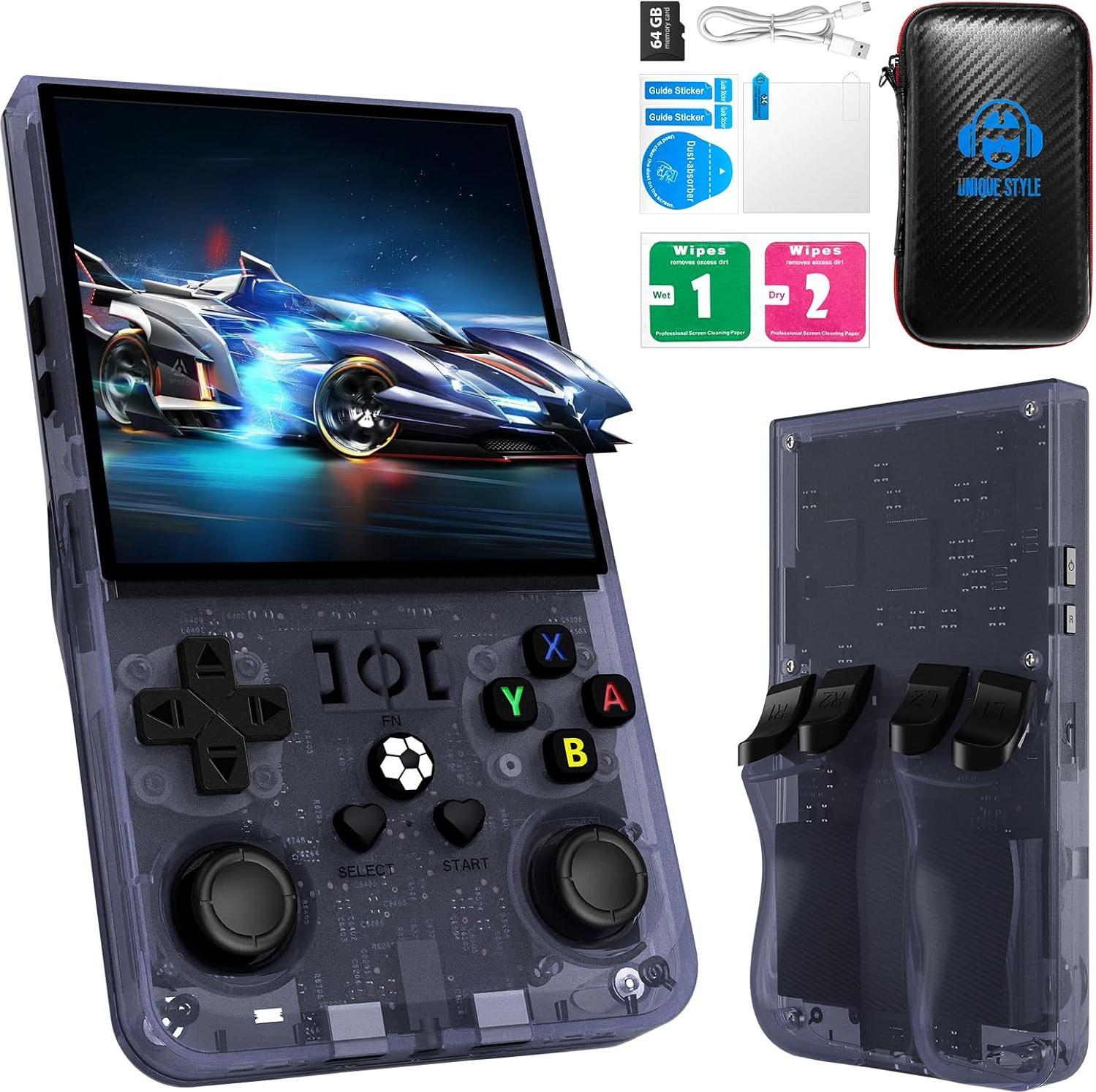 ANTCOOL Retro-Handheld-Konsole R36MAX - über 18.000 klassische Spiele, 4,0-Zoll-IPS-Display, Linux, 64 GB Speicher 720 x 720 Auflösung