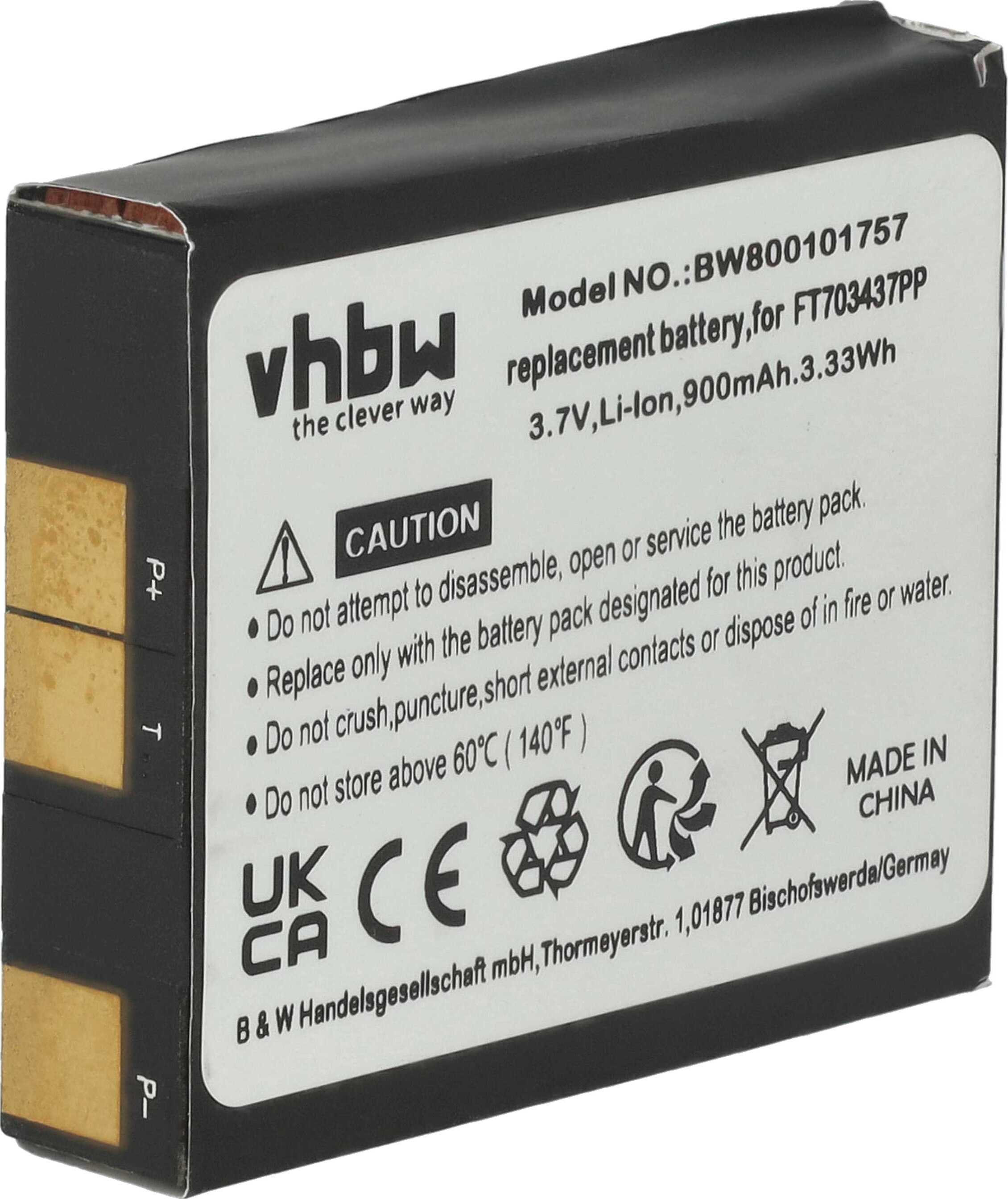 vhbw Akku kompatibel mit Razer Naga Epic, Mamba, Mamba 2012, Mamba 2012 Elite 4G, RC03-001201 kabellose Maus (900 mAh, 3,7 V, Li-Ion) 25604503