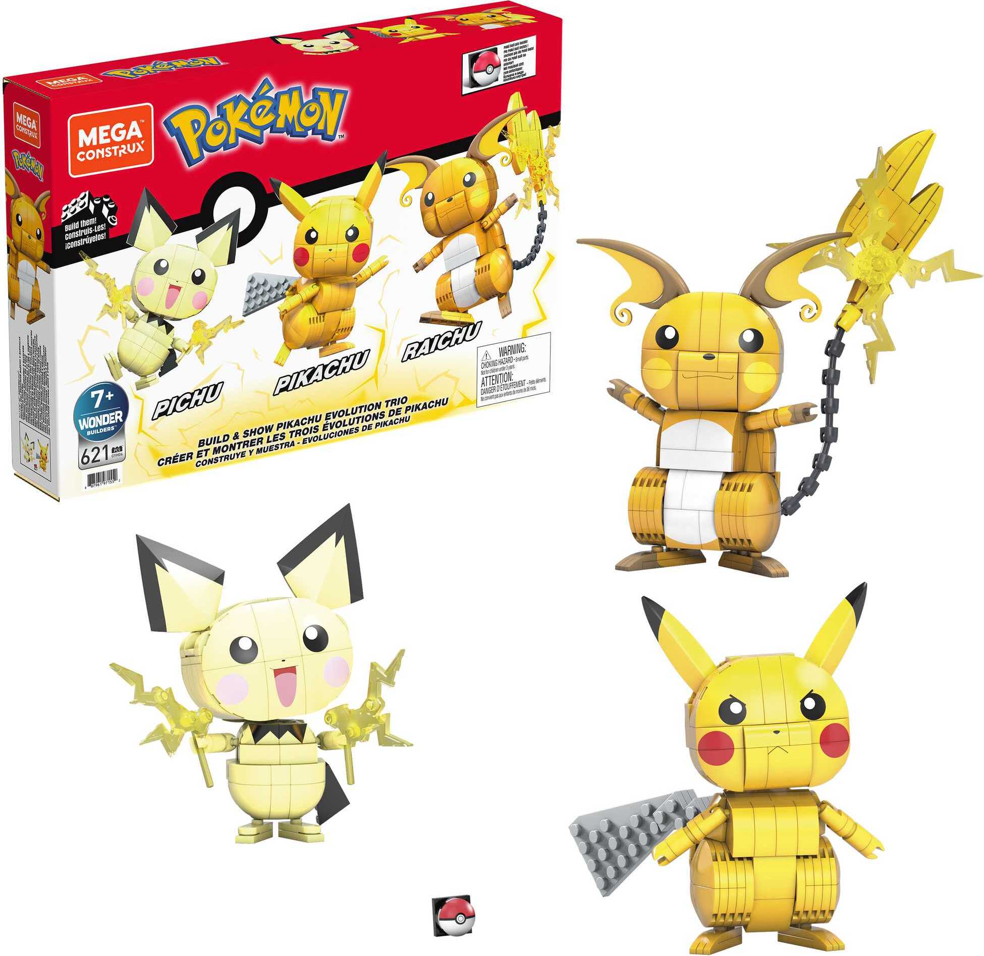 Mega Construx Pokémon Trio (Pichu, Pikachu, Raichu) GYH06