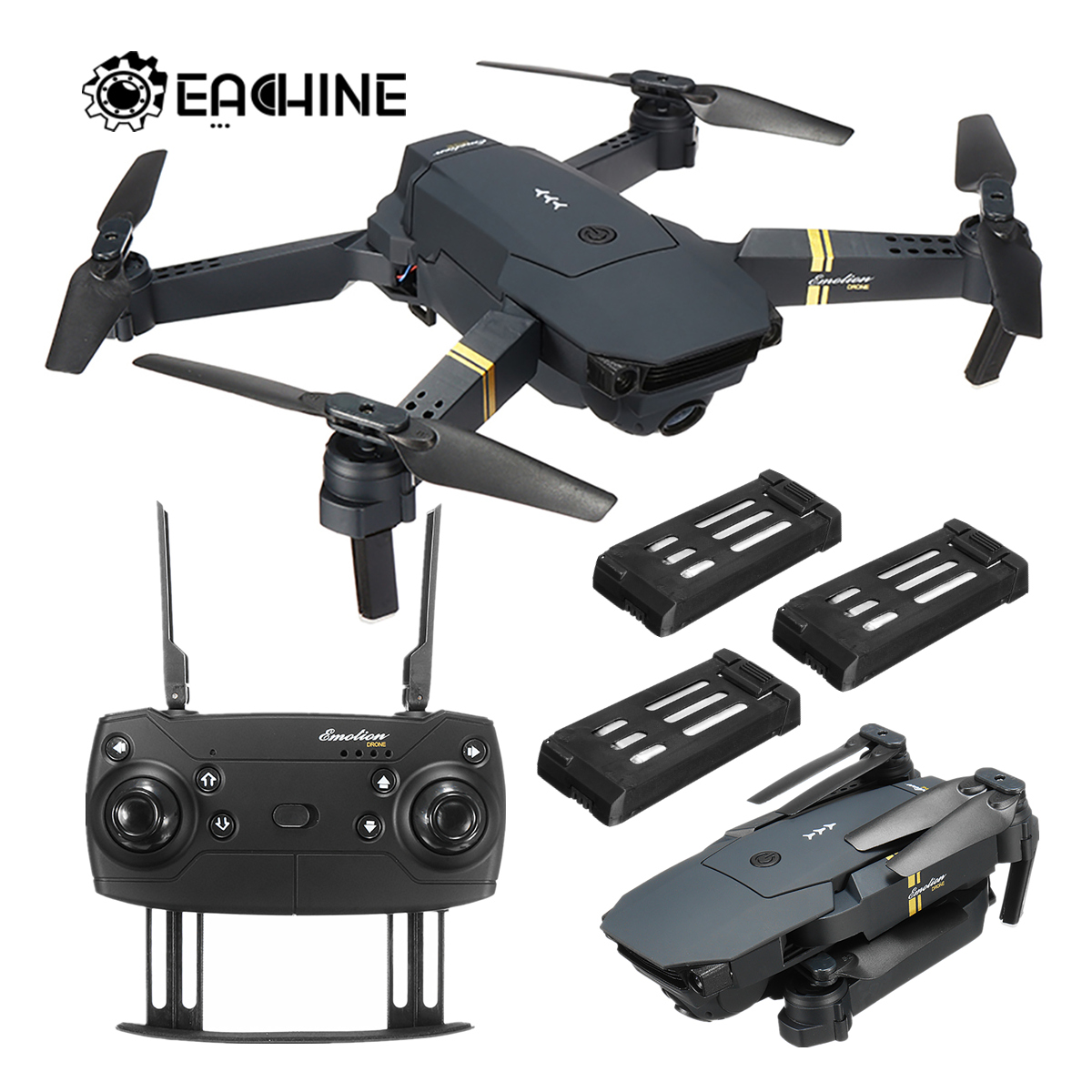 Eachine E58 Drohne Faltbar WIFI RC Quadrocopter Mit 1080P HD Kamera 3 Batterie 
