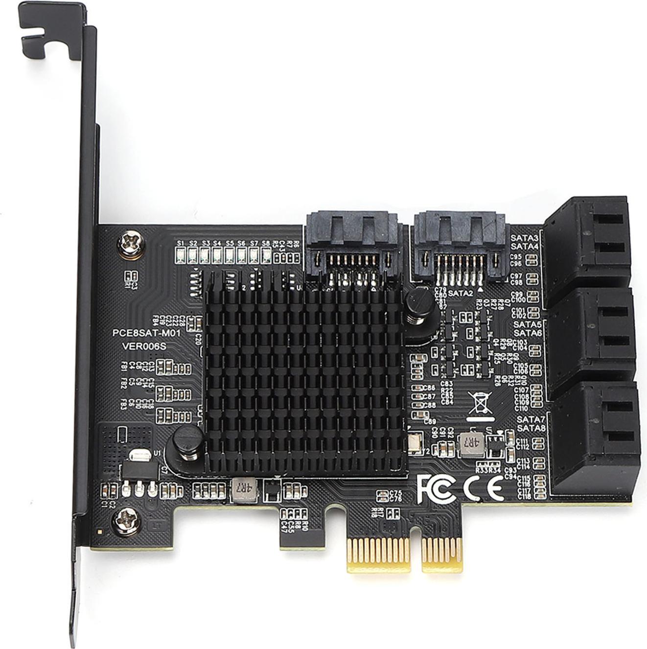 Garosa PCI-E zu SATA3.0 Controller Erweiterungskarte 8-Port SATA3.0 Interface Erweiterungskarte