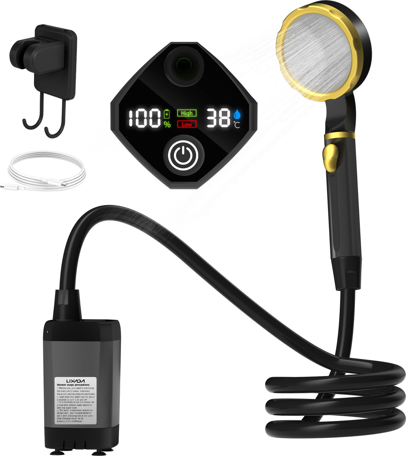 AUTOPkio Campingdusche 8000mAh - Mobile Dusche Für Outdoor