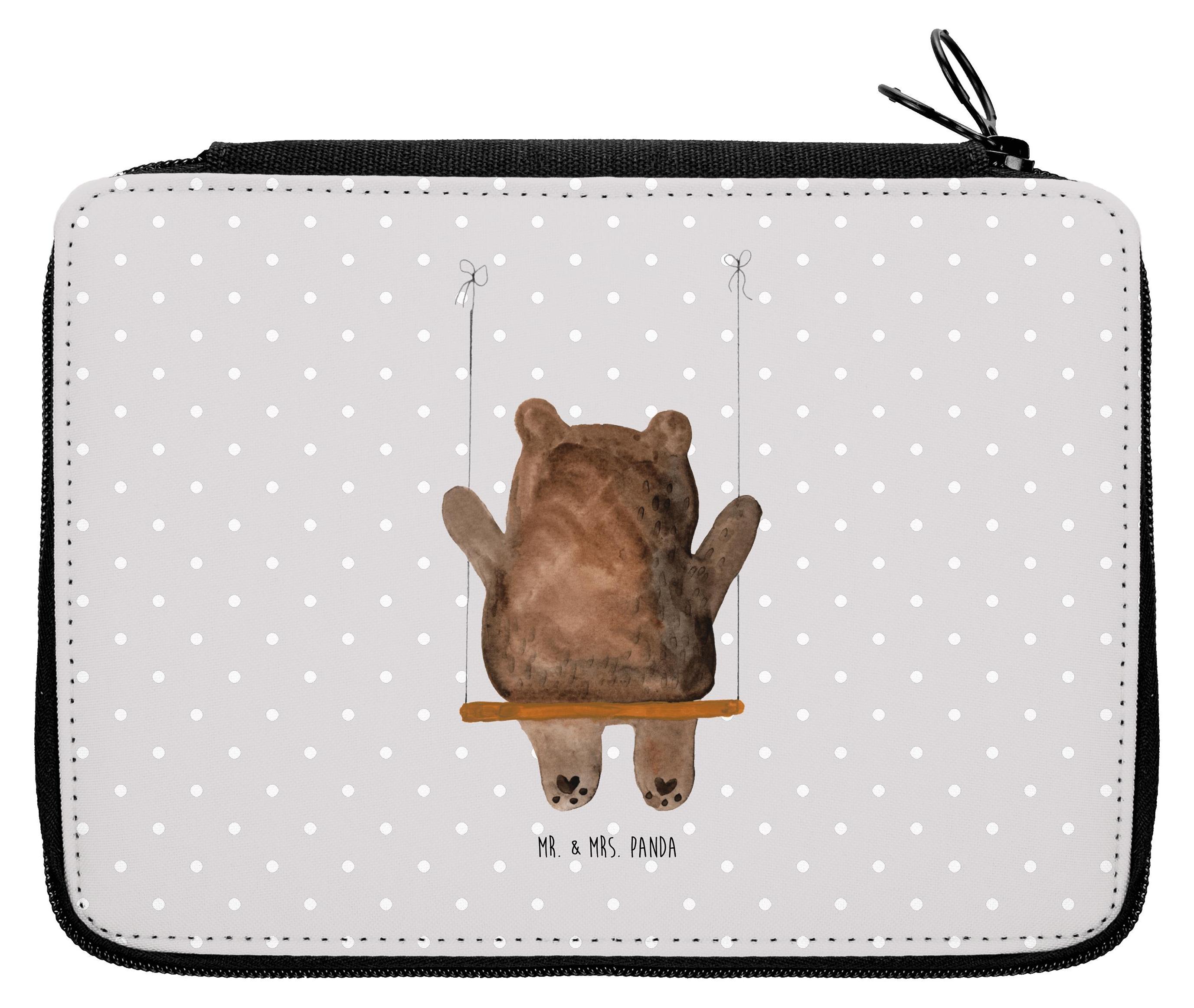 Mr. & Mrs. Panda Etui Bär Schaukel - Grau Pastell - Geschenk, Verlust Trauer Trauergeschenk Traurig Trösten Trost Liebeskummer Liebe Verliebt, Schlampermäppchen, Teddy PD-772028-STANDARD