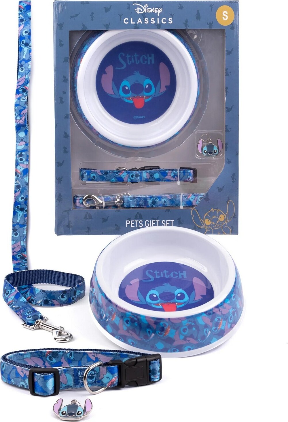 Buckle-Down Hundehalsband 'Rocko Spunky' – Kunststoff, Mit Clip, Halsumfang 27,9–43,2 Cm, Blau-lavendel