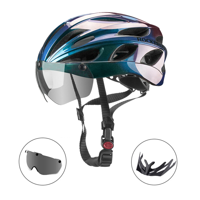 DE Fahrradhelm mit Abnehmbare Magnetischer Visier-Schutzbrille  Sicherheit Helm 