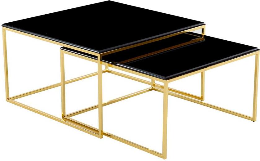 Modern Schwarz Couchtisch 2x Couchtische Wohnzimmer Hochwertig Möbel Designer