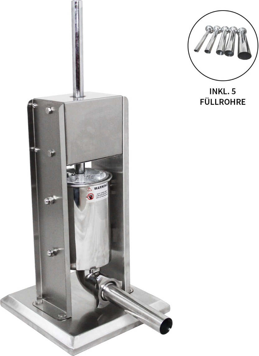 Insaccatrice per Salsicce - 15L - incl. 4 Tubi di Riempimento