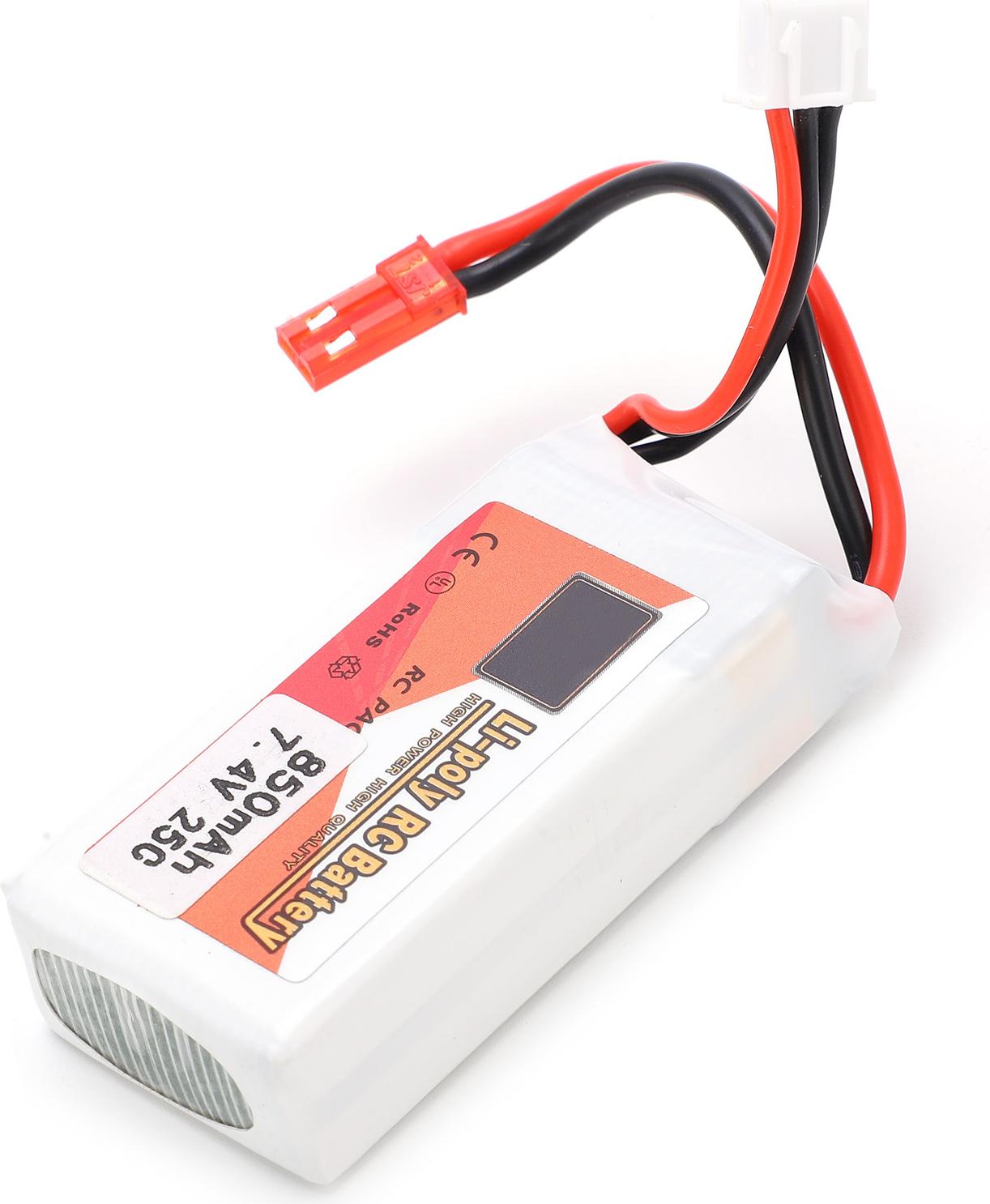 Cocosity 7.4V 850mAh 25C LiPolymer Lipo Akku JST Stecker für RC Autos Boote Helikopter