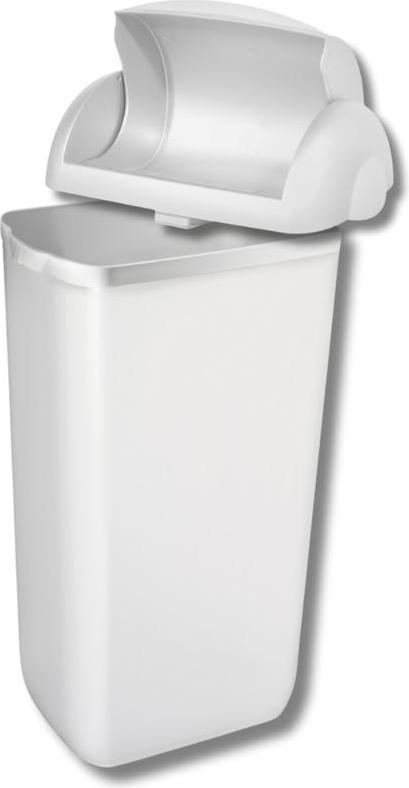 Mar Plast Set Marplast Mülleimer 23 Liter Weiß MP 742 mit Klappdeckel für Damenhygiene HS000255