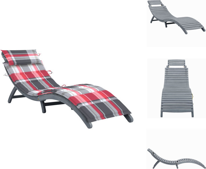 vidaXL Lehátko s vankúšom sivé z masívneho dreva akácie - Lehátka