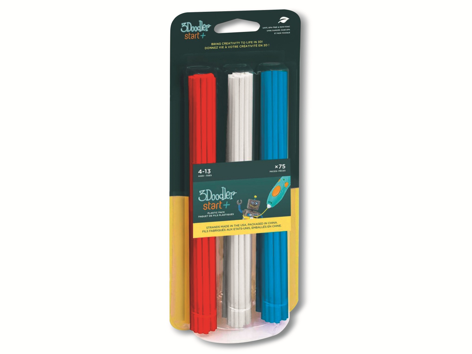 3Doodler Start 193671 3D-Druckmaterial Weiß, Rot, Blau 3DS-ECO-MIX1-75