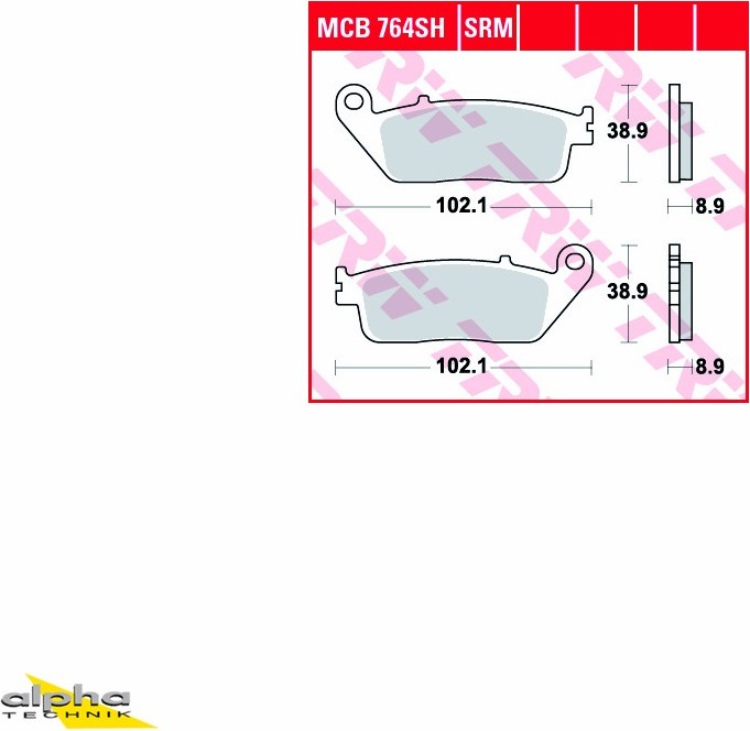 TRW-Lucas TRW Bremsbelagsatz MCB764SH SW-T600 PF01 34-MCB764SH