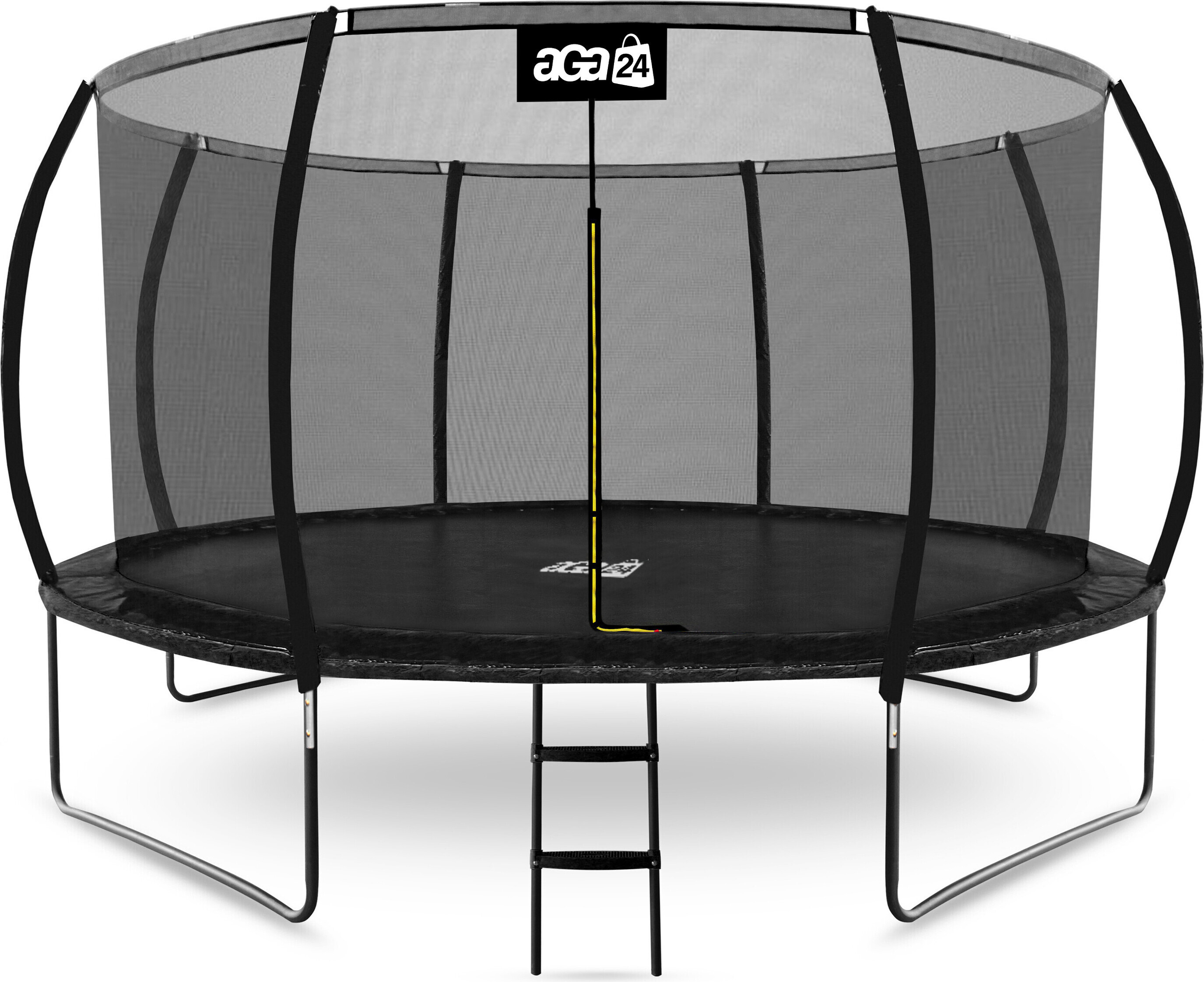 Aga SPORT EXCLUSIVE Trampolína 366 cm Čierna + ochranná sieť + rebrík