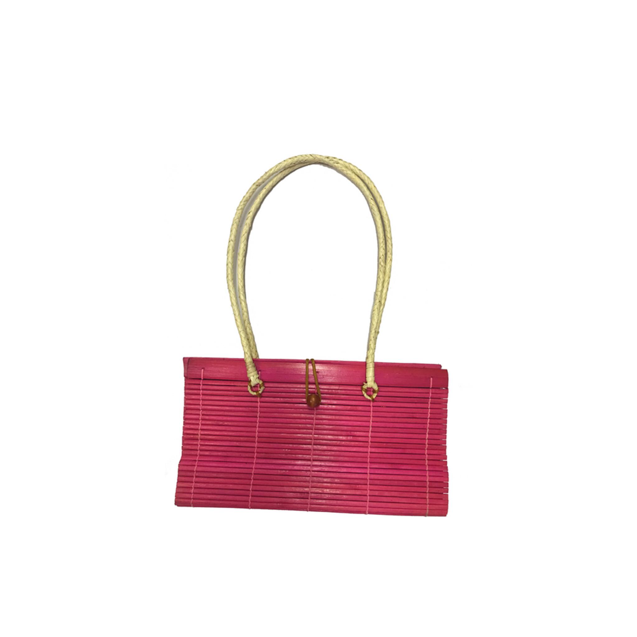 artasia – Franz Xaver Hauber – Einzelkaufmann Tasche aus Bambus im japanischen Stil, Umhängetasche, Farbe:pink 103/962/001-fu-fuchsia-pink