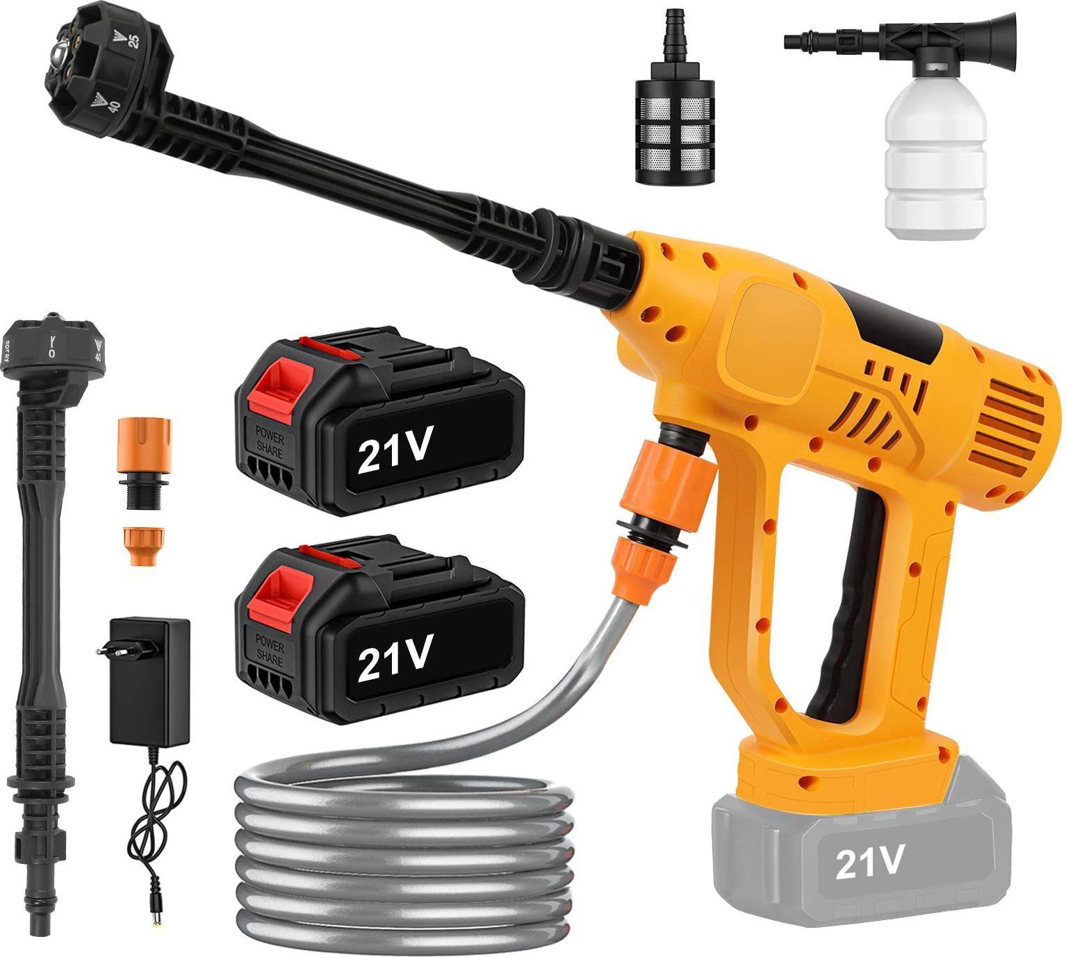 Akumulátorový vysokotlakový čistič, maximálny tlak 65 bar, užívateľsky prívetivý dizajn, 2 batérie, EÚ, elektrický