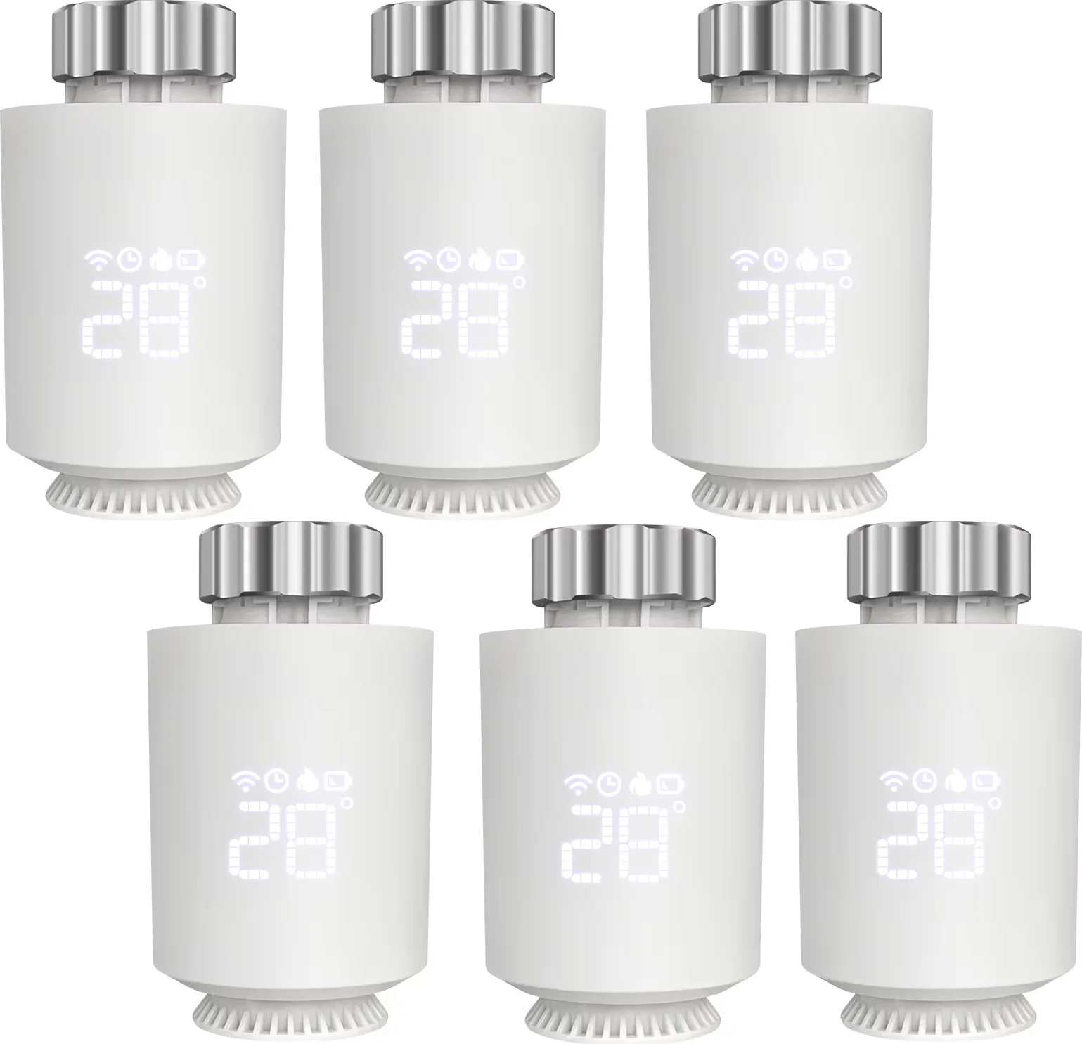 Tuya ZigBee termostat s pohonom radiátora, hlasové ovládanie, programovateľný plán, TRV06-6ks