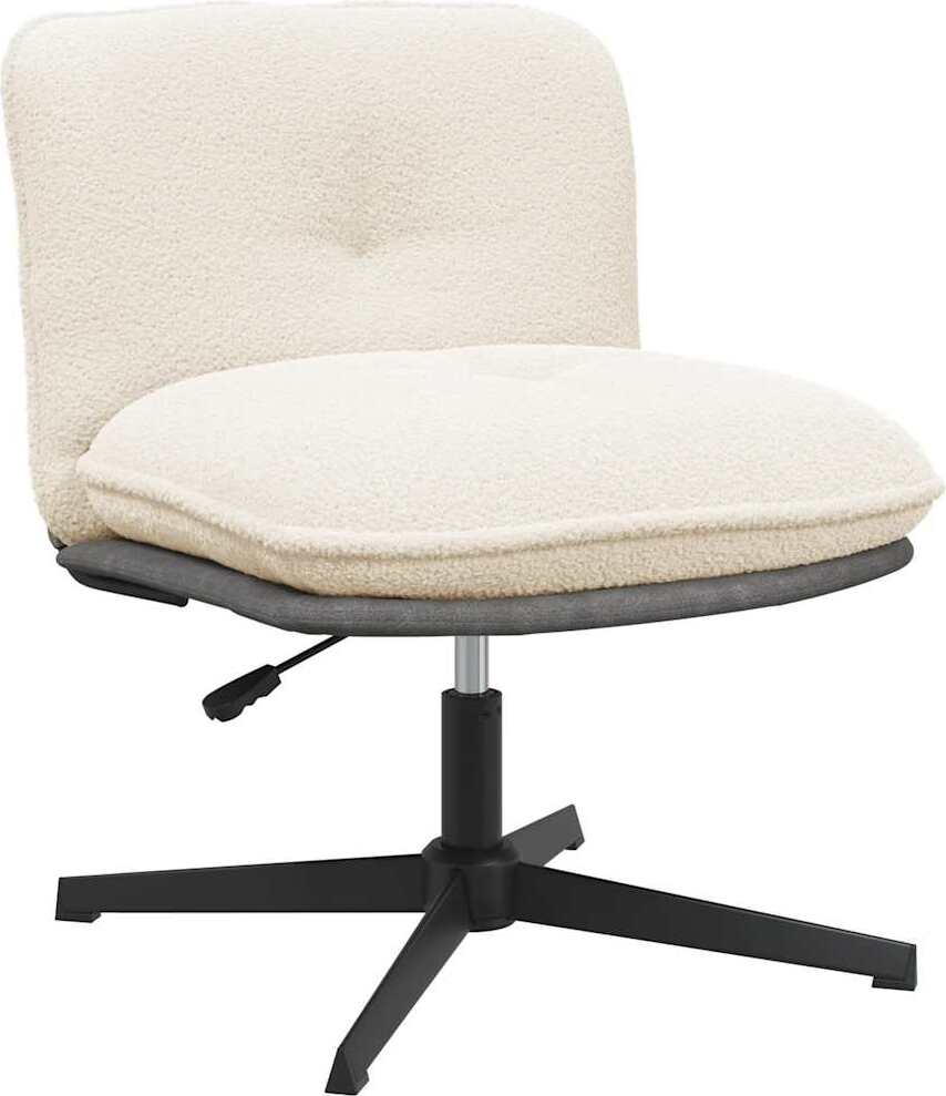 Syfax Bürodrehstuhl Cremefarben Gelockter wollähnlicher Stoff 4594105384