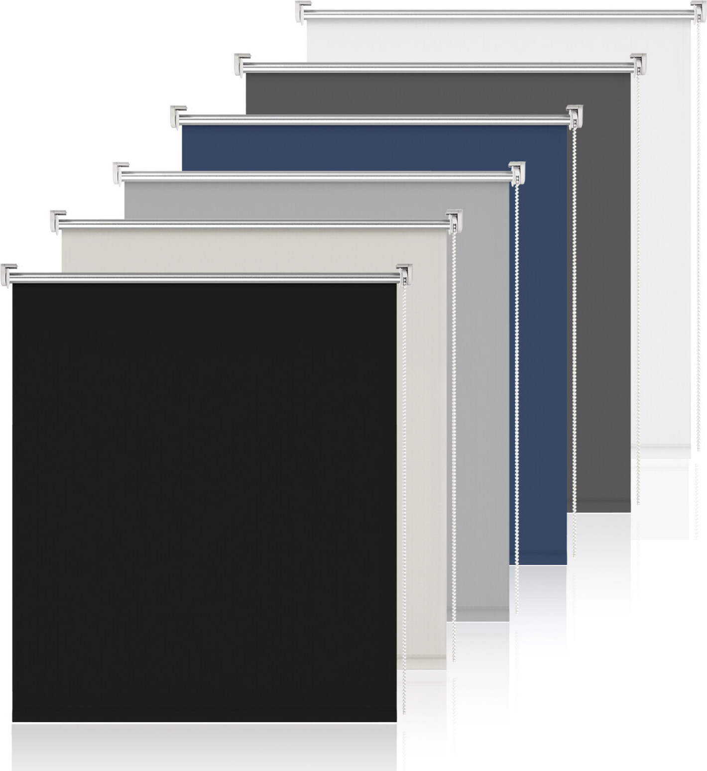 Grandekor Verdunklungsrollo ohne Bohren & mit Bohren Schwarz 45x230cm Verdunkelungsrollo Klemmfix Rollos für Fenster ohne Bohren GK63057-230NEW