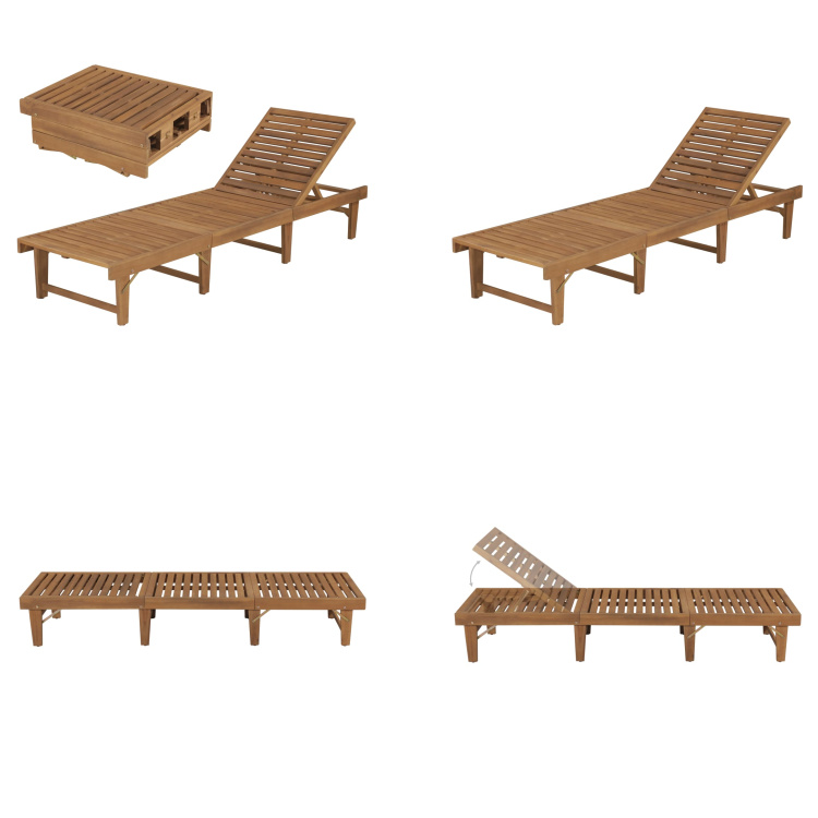 vidaXL Skladacie lehátko z masívneho dreva akácie - Lehátko - Lehátko - Drevené lehátko - Drevené ležadlá