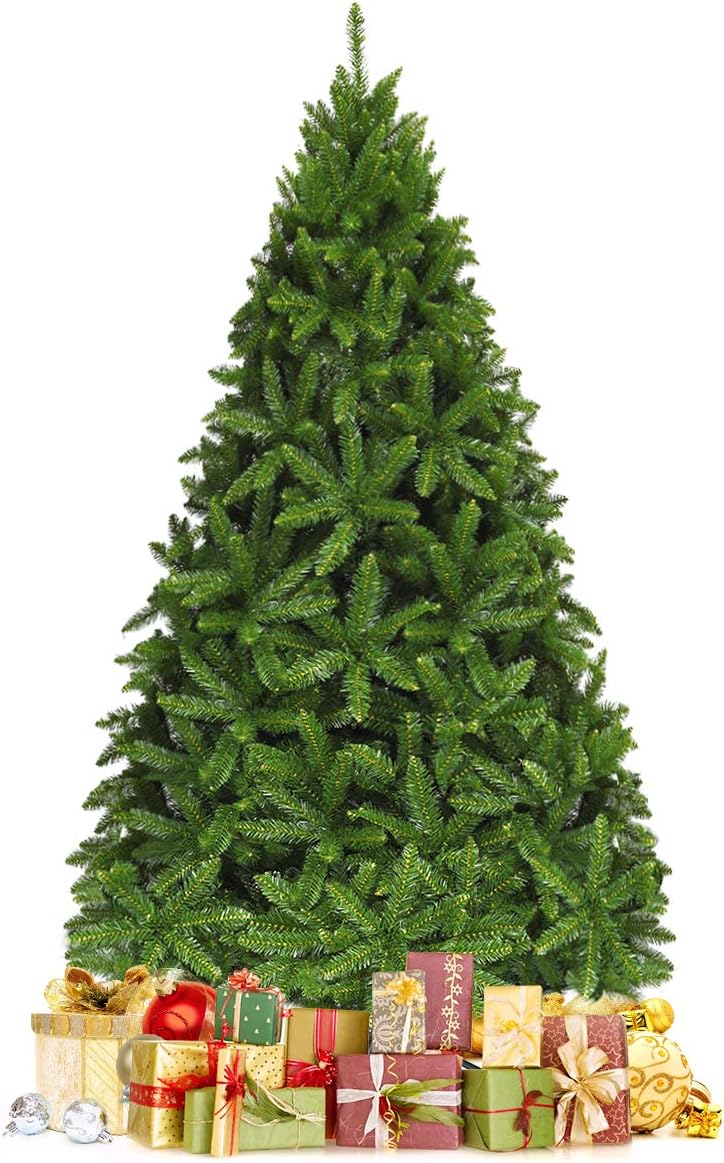 GOPLUS 180 cm künstlicher Weihnachtsbaum, Klappbarer Tannenbaum mit 1250 Spitzen & Metallständer, Festtagsdekoration, , Einfache Montage (ohne Dekoration) DN33167DE