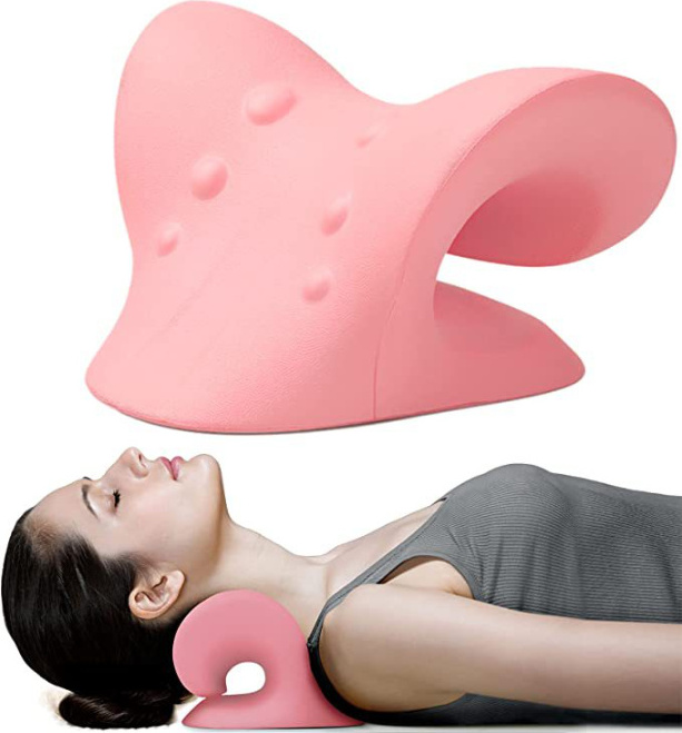 SASSEY Nackenstrecker, Neck Pain Relief, Nackenstütze zur Nackenentspannung, Halswirbelsäule strecken Pink