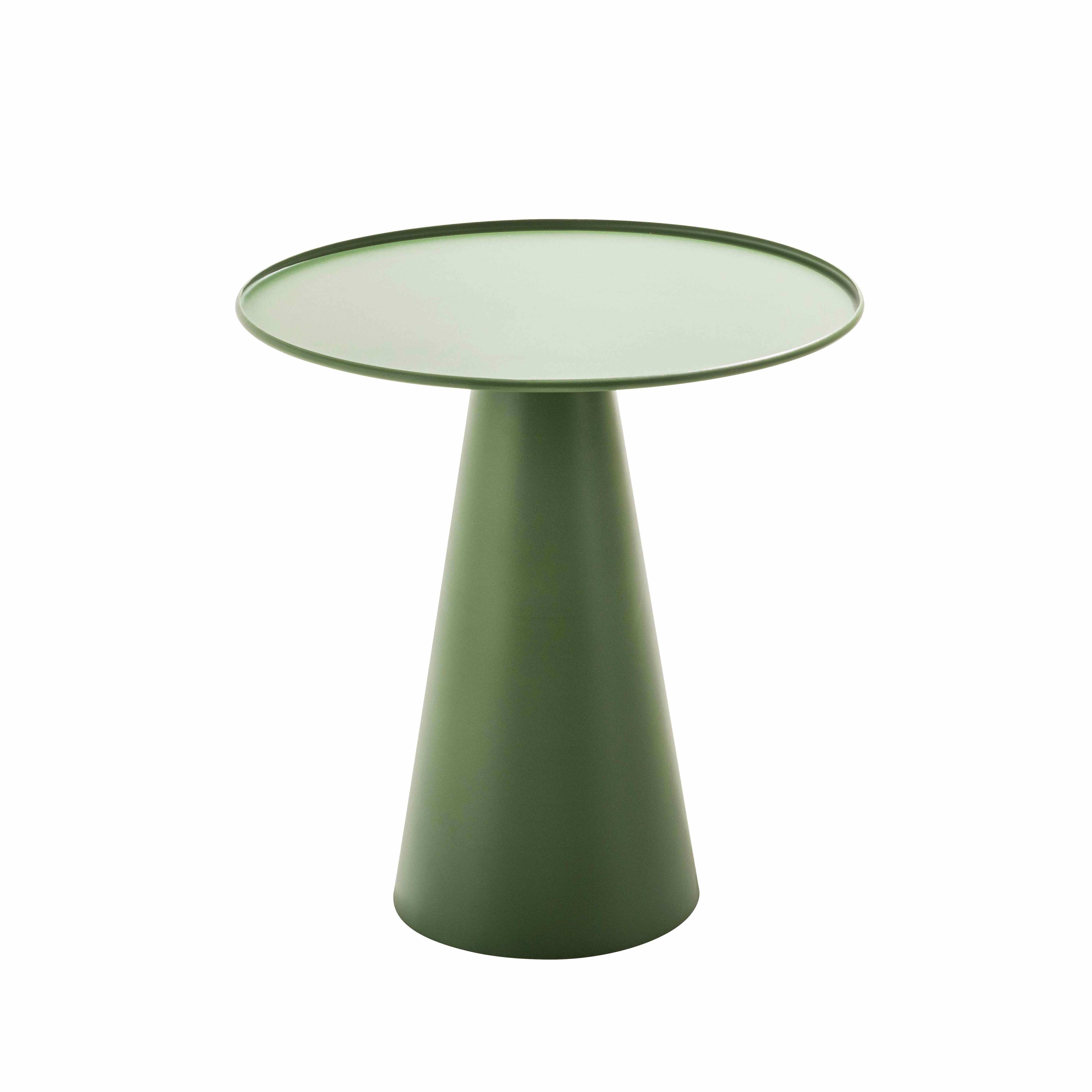 Runder Couchtisch 50 cm aus grünem Kaktusstahl Gomba - Oviala 108808
