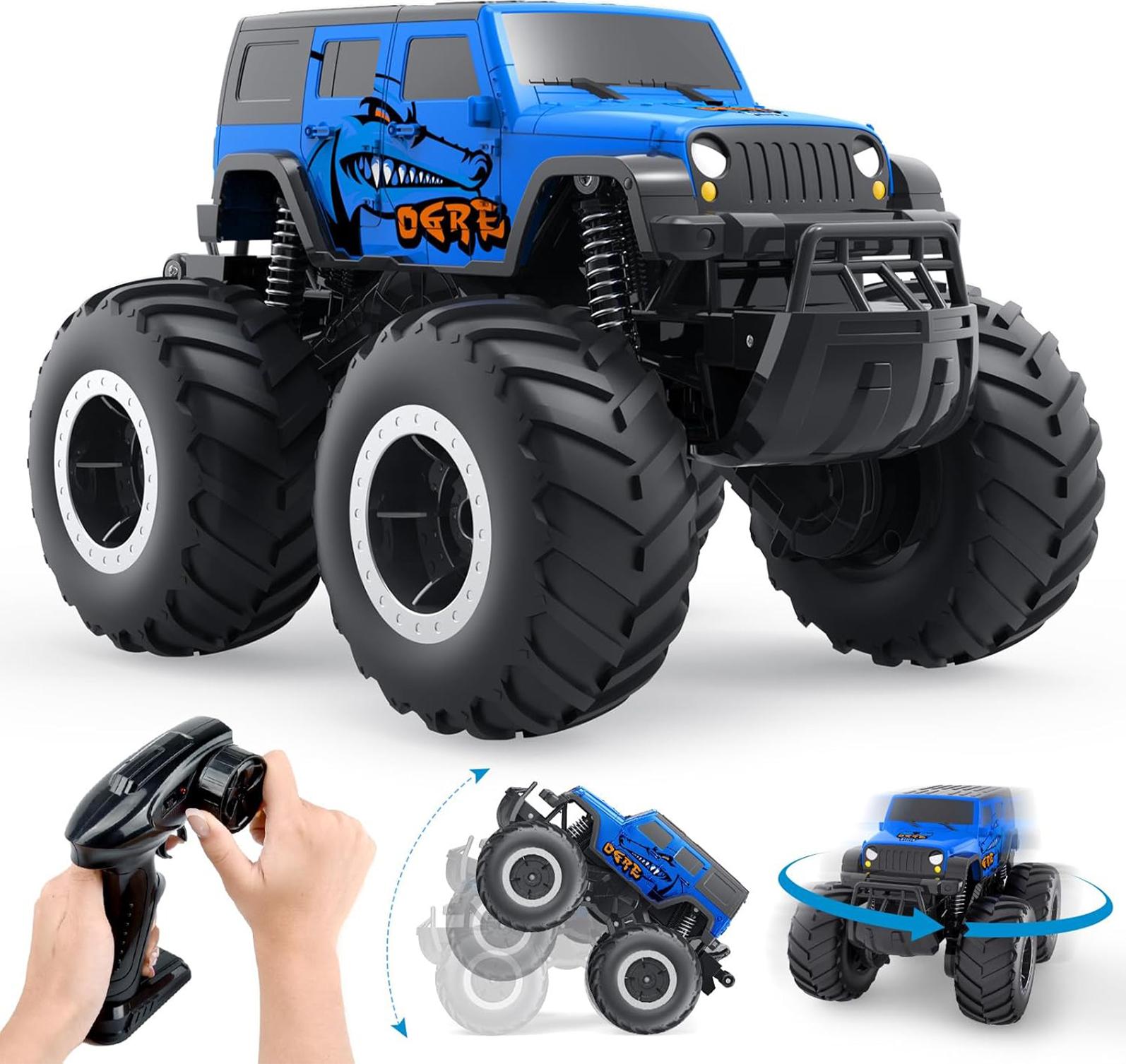MODFU Ferngesteuerte Autos, RC Amphibienfahrzeug, 4x4 Allrad Offroad Ferngesteuertes Auto, Wasser- & Geländetauglich, Kinder & Erwachsene Spielzeug, Outdoor Abenteue, Blau